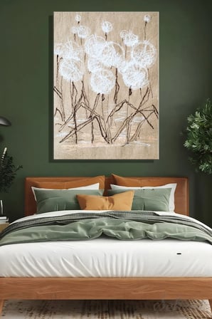 Şehzat Dikey Tekli Kanvas Tablo 20x30 cm Çiçek Temalı Modern Duvar Dekoru