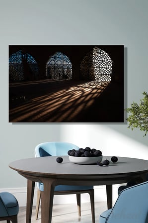 Duvar Tablosu Yatay Kanvas Tekli Salon Mutfak Ofis Din İslam Ramazan Pencere Işık Gölge