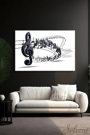 Şehzat Müzik Notası Kanvas Tablo 20x30 cm Dekoratif Duvar Tablosu