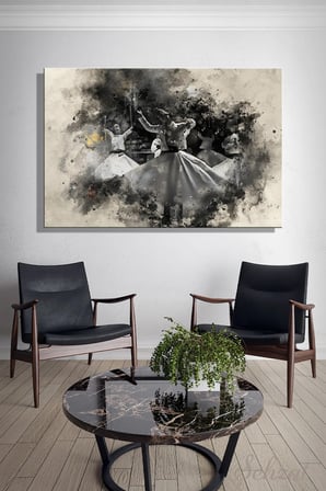 Şehzat Mevlâna Temalı Kanvas Tablo 20x30 cm Dekoratif Duvar Panosu