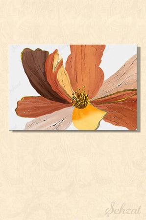 Şehzat Çiçek Desenli Kanvas Tablo 20x30 cm Dekoratif Duvar Panosu