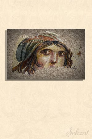 Şehzat Zeugma Mozaik Çingene Kızı Kanvas Tablo 20x30 cm