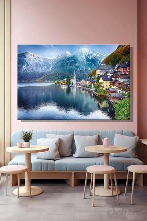 Şehzat Kanvas Tablo Hallstatt Göl Manzara 20 x 30 cm