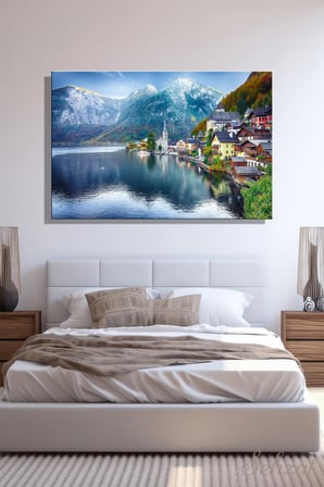 Şehzat Kanvas Tablo Hallstatt Göl Manzara 20 x 30 cm