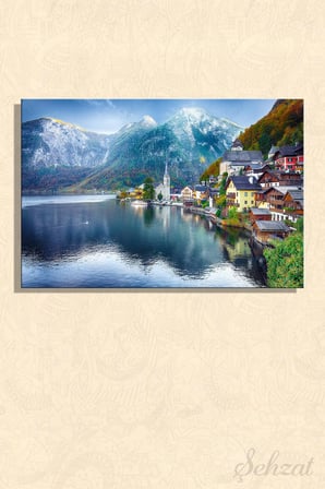 Şehzat Kanvas Tablo Hallstatt Göl Manzara 20 x 30 cm