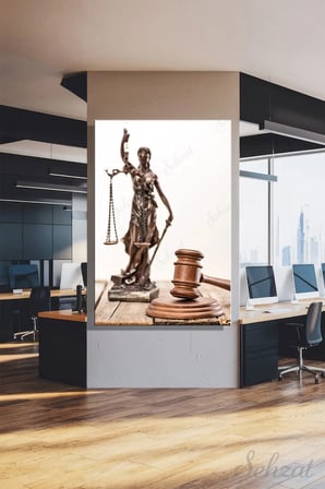 Şehzat Kanvas Tablo Adalet Tanrıçası Hukuk Terazi 20 x 30 cm