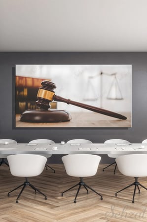 Yatay Kanvas Duvar Tablosu Tekli Salon Mutfak Ofis Tokmak Adalet Hukuk Terazi Avukat