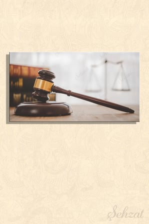 Yatay Kanvas Duvar Tablosu Tekli Salon Mutfak Ofis Tokmak Adalet Hukuk Terazi Avukat