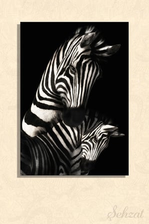 Dikey Kanvas Duvar Tablosu Tekli Salon Mutfak Yatak Odası Ofis Zebra Sİyah Beyaz Hayvan