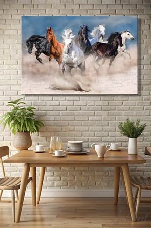 Şehzat Kanvas Tablo Koşan Atlar 20 x 30 cm