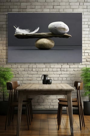 Şehzat Kanvas Tablo Feather Stone Balance 20 x 30 cm