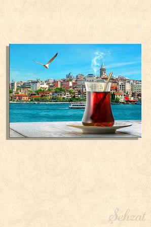 Duvar Tablosu Yatay Kanvas Tekli Salon Mutfak Yatak Odası Ofis İstanbul Çay Galata Haliç