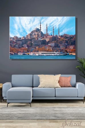 Duvar Tablosu Yatay Kanvas Tekli Salon Mutfak Ofis İstanbul Süleymaniye Camii Mimar Sinan