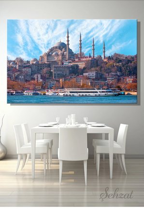 Duvar Tablosu Yatay Kanvas Tekli Salon Mutfak Ofis İstanbul Süleymaniye Camii Mimar Sinan