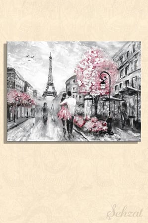 Duvar Tablosu Yatay Kanvas Tekli Salon Mutfak Yatak Odası OfisEyfel Kulesi Eiffel Tower Paris