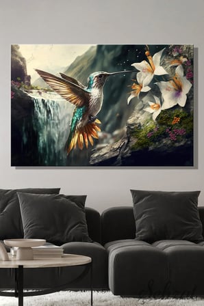 Şehzat Sinek Kuşu Kanvas Tablo 20x30 cm Dekoratif Duvar Tablosu