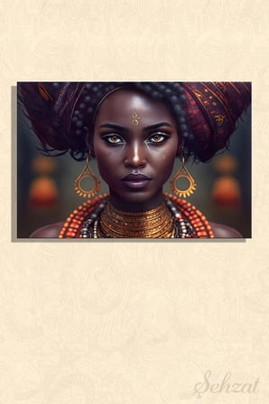 Şehzat Afrikalı Kadın Kanvas Tablo 20x30 cm Dekoratif Duvar Tablosu