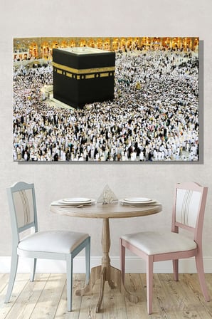 Şehzat Kabe Mekke Medine İslami Kanvas Tablo 20 x 30 cm