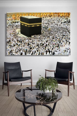 Şehzat Kabe Mekke Medine İslami Kanvas Tablo 20 x 30 cm