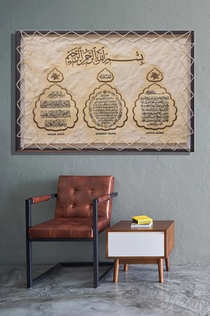 Şehzat Kanvas Tablo Nazar Ayeti Dua Ayetel Kürsi 20 x 30 cm