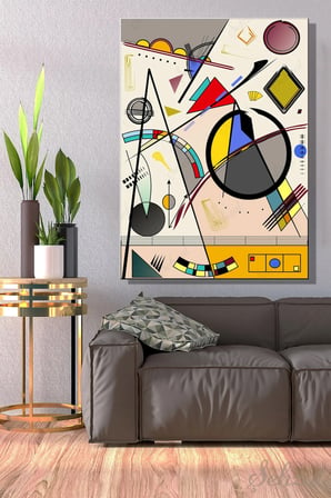 Şehzat Geometrik Soyut Kanvas Tablo 20x30 cm Dekoratif Duvar Tablosu