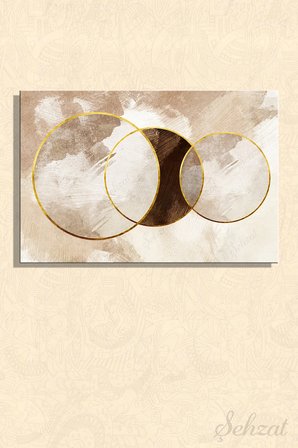 Duvar Tablosu Yatay Kanvas Tekli Salon Mutfak Yatak Odası Ofis Soyut Daireler Modern