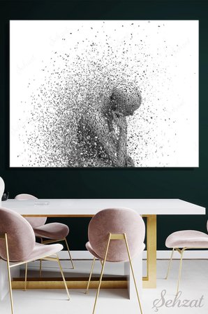 Duvar Tablosu Yatay Kanvas Tekli Klinik Ofis Hüzün Kaygı Depresyon Yalnızlık Psikolog Psikiyatri