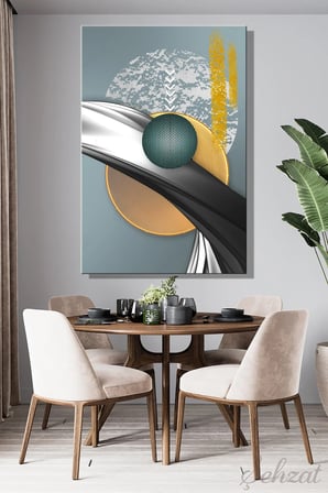 Dikey Kanvas Duvar Tablosu Tekli Salon Mutfak Yatak Odası Ofis Soyut Modern Geometrik Daire