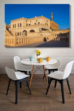 Yatay Kanvas Duvar Tablosu Tekli Salon Mutfak Yatak Odası Ofis Mardin Midyat Konuk Evi Tarih