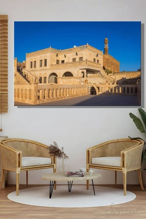 Yatay Kanvas Duvar Tablosu Tekli Salon Mutfak Yatak Odası Ofis Mardin Midyat Konuk Evi Tarih