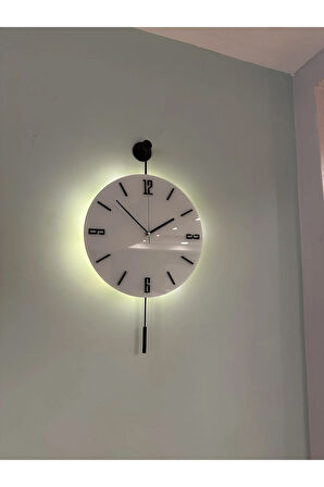 Siyah Artistry Kardelen Siyah (30X55 CM) Pilli Led , Modern Dekoratif Metal Duvar Saati