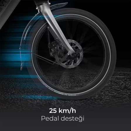 Katlanabilir Elektrikli Bisiklet B13 | Pedelec Gri | Güçlü 36V 14.0AH 45NM | Aspılsan Batarya | 20"