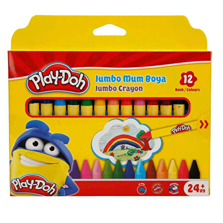 NessiWorld Play-Doh Silinebilir Jumbo Crayon Mum Boya 12 Renk