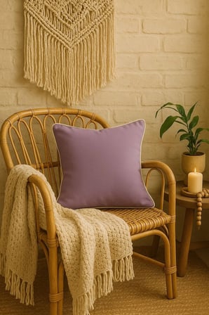 Lila Kırlent Kılıfı 45x45 – Dekoratif Modern Kırlent