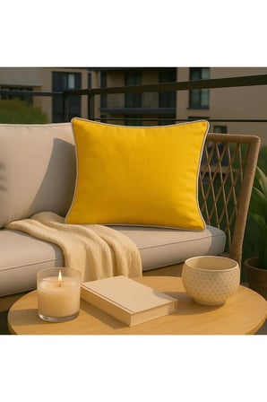 Sarı Kırlent Kılıfı 45x45 – Dekoratif Modern Kırlent