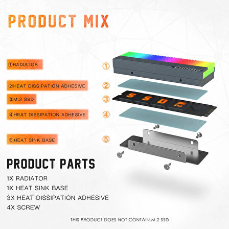 ARGB Asiahorse M.2 ssd Soğutucu