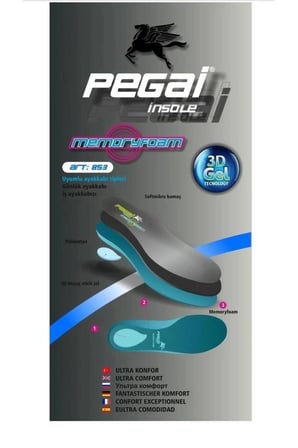 Pegai 853 Memory Foam Tabanlık Hareket Desteği Ayakkabı Tabanı Rahat Taban