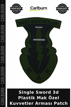 Single Sword 3d Plastik Mak Özel Kuvvetler Arması Patch Silikon Arma Cırt Cırtlı Tekli Yama