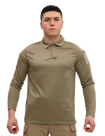 Single Sword Polo Yaka Uzun Kol Taktik T-Shirt Kombin Parçası Fonksiyonel Giysi Günlük Stil