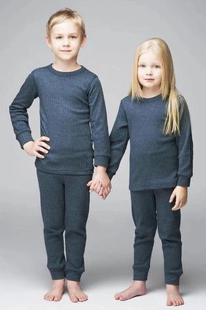 Thermoform Unisex Çocuk Gri Renk Termal İçlik Takım Aktivite Giysisi Soğuk Koruma Gün Boyu