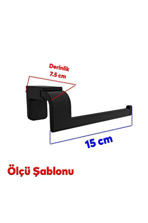 Metal Sağlam Vidalı Siyah Renk Wc Tuvalet Kağıtlık Aparat Açık Kağıt Standı Paslanmaz