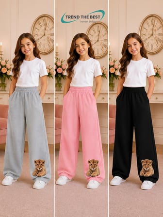 Yazlık Kız Erkek Unisex Çocuk Baggy Kalıp Siyah, Pembe, Gri 3'lü Eşofman Altı Takımı