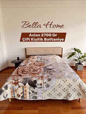 Aslan 2700 Gr Çift Kişilik Embos Battaniye - 220x240 cm - Pvc Çanta