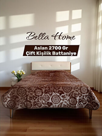 Aslan 2700 Gr Çift Kişilik Embos Battaniye - 220x240 cm - Pvc Çanta