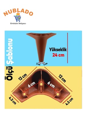 Aspen Lüks Mobilya Kanepe Koltuk Tv Ünitesi Konsol Yükseltici Ayağı Ayakları 24 Cm Ahşap Desenli.
