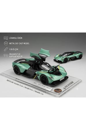 1:18 Ölçek Orjinal Lisanslı Diecast Metal Aston Martin Valkyrie Araba ( YEŞİL )