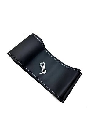 Opel Astra J Kasa Uyumlu Dikmeli Direksiyon Kılıfı Soft Siyah Deri Gri Ipli A Plus ( 38×10.5cm )