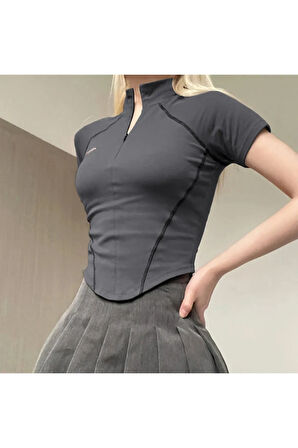 Y2K Harajuku Kısa Kol Crop Top
