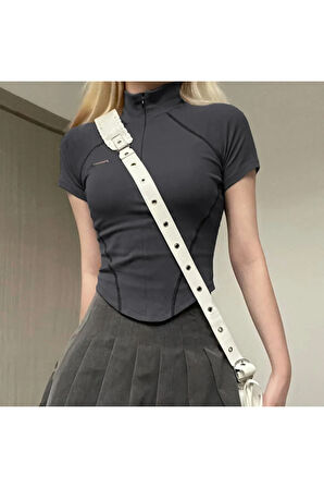 Y2K Harajuku Kısa Kol Crop Top