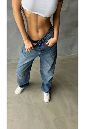 Kemer Toka Detay Baggy Jean